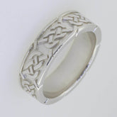 14K White Gold 6 mm Celtic Knot Band Ring - Syzjewelry